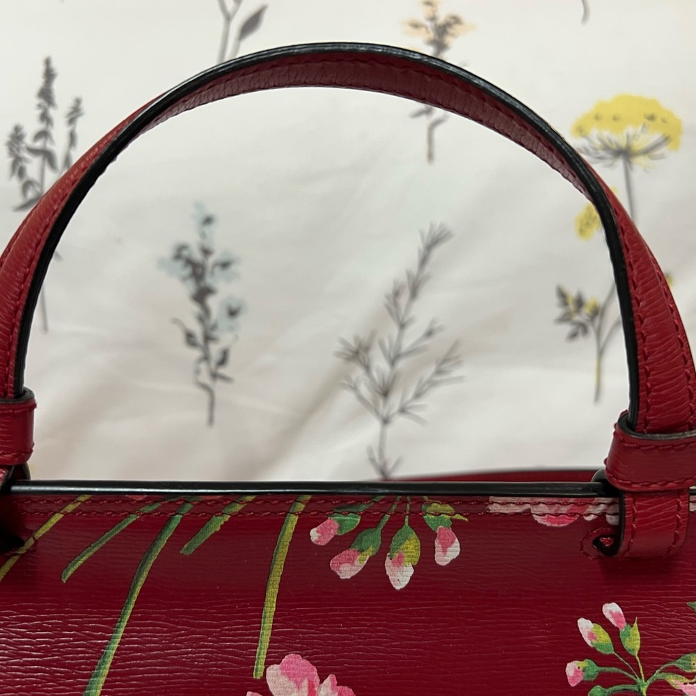 Authentic Gucci Leather Blooms Bamboo Daily Large Satchel - Picture 8 of 16